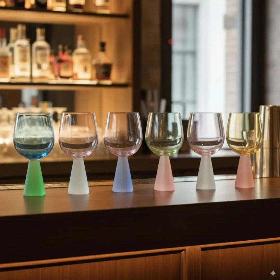 Conjunto 6 Taças Vidro base Cônica Colorido Linha Sintonia 550ml