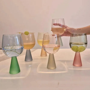 Conjunto 6 Taças Vidro base Cônica Colorido Linha Sintonia 550ml