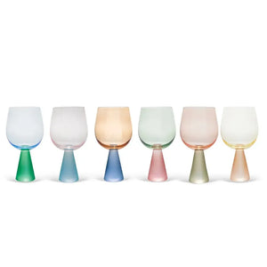 Conjunto 6 Taças Vidro base Cônica Colorido Linha Sintonia 550ml