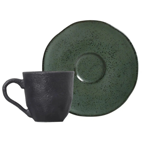 Conjunto 6 Xícaras de Café Stoneware Orgânico Arauco/Greenery 120ml Porto Brasil