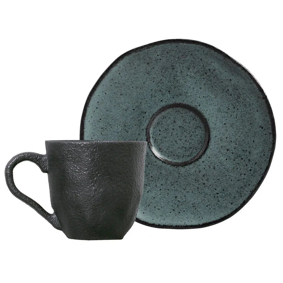 Conjunto 6 Xícaras de Café Stoneware Orgânico Petroleum/Night Sky 120ml Porto Brasil