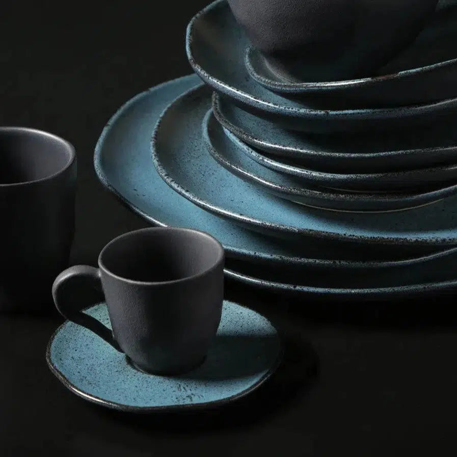 Conjunto 6 Xícaras de Café Stoneware Orgânico Petroleum/Night Sky 120ml Porto Brasil