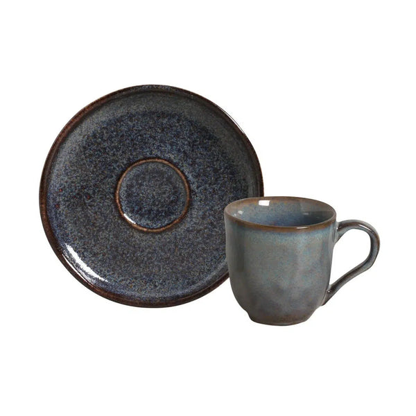 Conjunto 6 Xícaras de Café com 6 Pires Stoneware Bio Titanium 120ml Porto Brasil