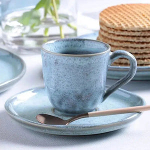 Conjunto 6 Xícaras de Café com Pires Stoneware Bio Breeze 120ml Porto Brasil