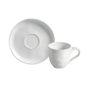 Conjunto 6 Xícaras de Café com Pires Stoneware Bio New White 120ml Porto Brasil