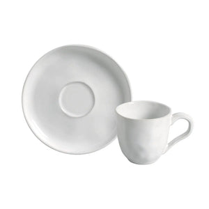 Conjunto 6 Xícaras de Café com Pires Stoneware Bio New White 120ml Porto Brasil