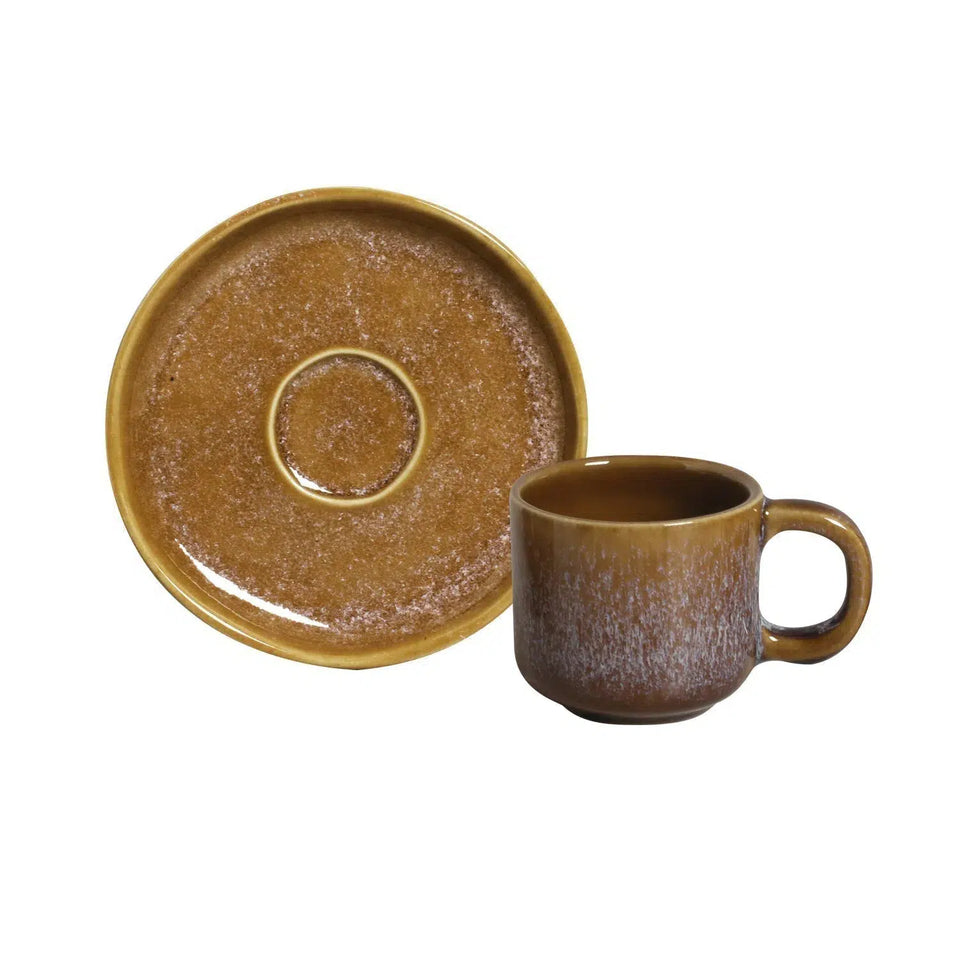 Conjunto 6 Xícaras de Café com Pires Stoneware Bio Sarja 120ml Porto Brasil