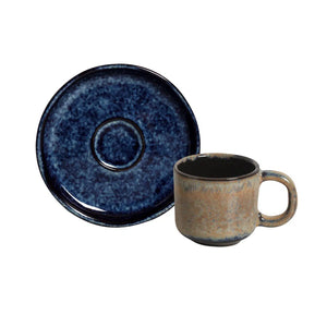 Conjunto 6 Xícaras de Café com Pires Stoneware Jeans 120ml Porto Brasil