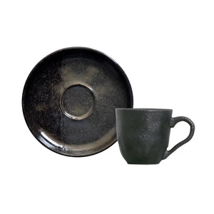 Conjunto 6 Xícaras de Café com Pires Stoneware Orgânico Bugatti New Duo 120ml Porto Brasil