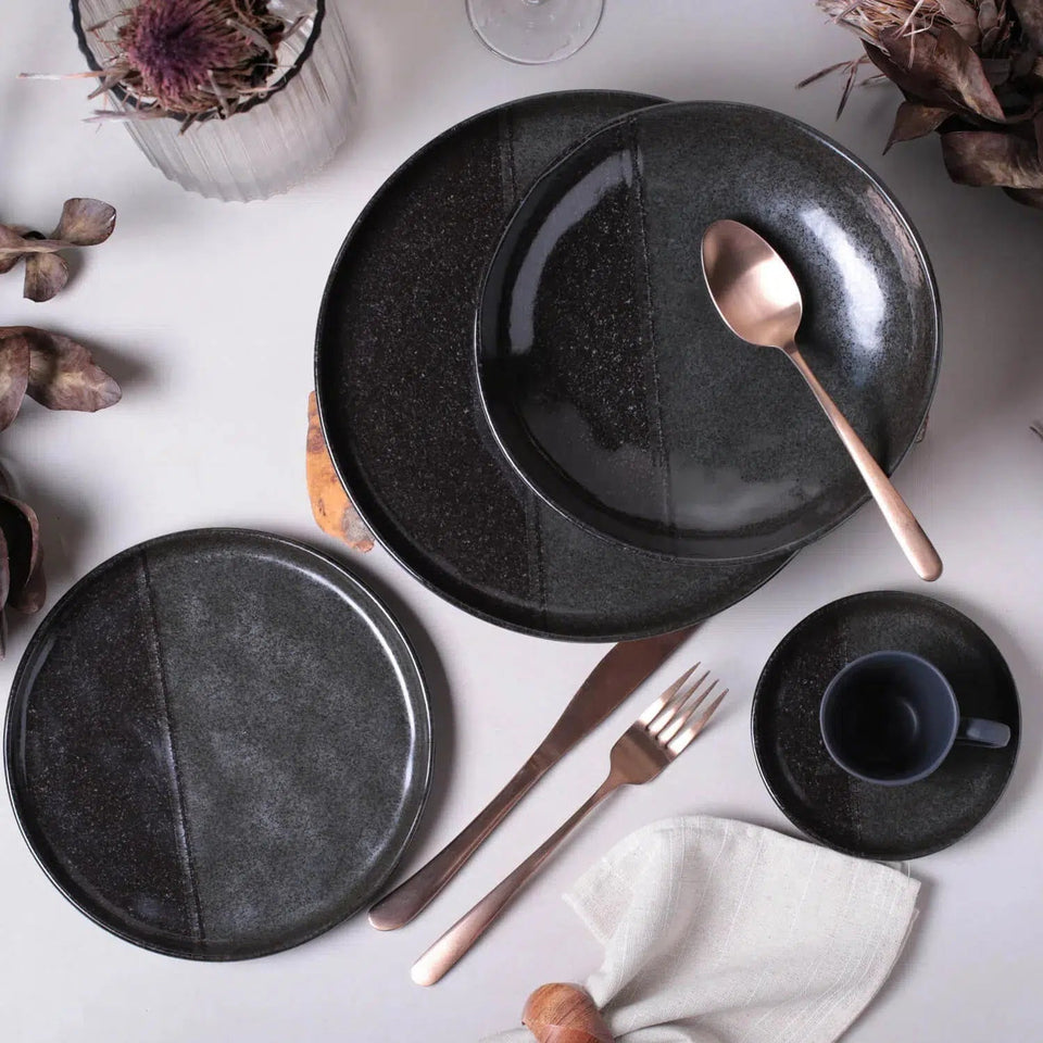 Conjunto 6 Xícaras de Café com Pires Stoneware Orgânico Bugatti New Duo 120ml Porto Brasil