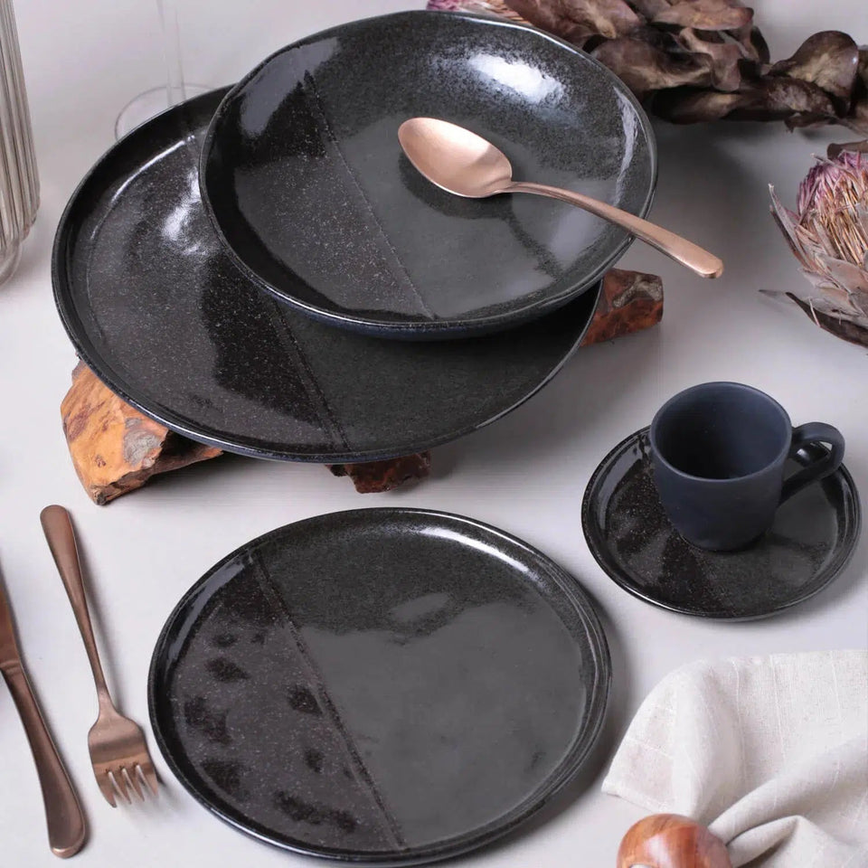 Conjunto 6 Xícaras de Café com Pires Stoneware Orgânico Bugatti New Duo 120ml Porto Brasil