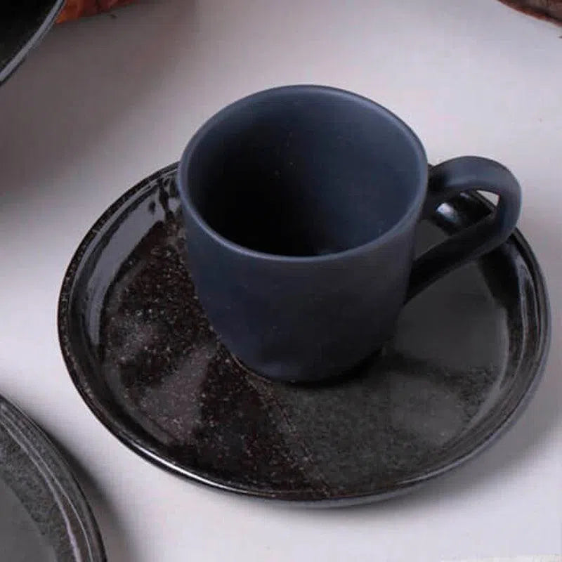 Conjunto 6 Xícaras de Café com Pires Stoneware Orgânico Bugatti New Duo 120ml Porto Brasil