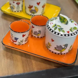 Conjunto Bandeja + 2 Copos Espresso 90Ml + Açucareiro Porcelana Conjunto Bandeja + 2 Copos Espresso 90Ml + Açucareiro Porcelana