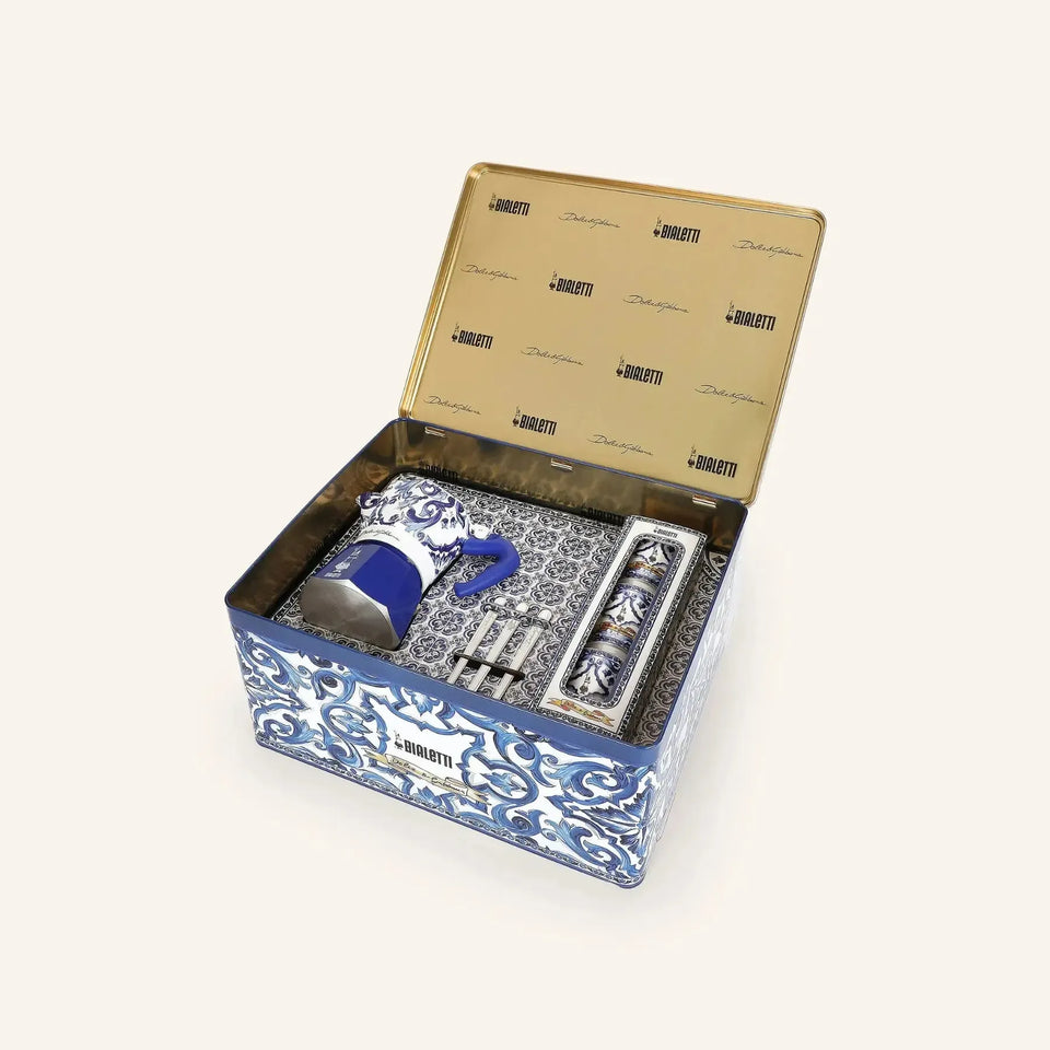 Conjunto Moka e Acessórios 6 Xícaras Dolce & Gabbana Azul Bialetti