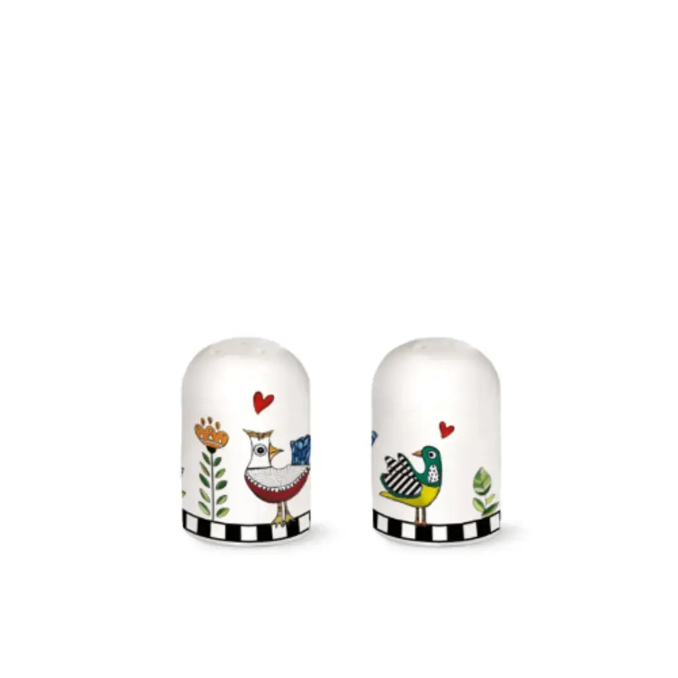 Conjunto Saleiro e Pimenteiro Porcelana Cocorico 4x6 Egan