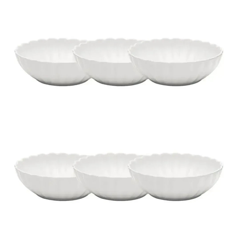 Conjunto com 6 Pratos Fundos Porcelana Flora Camélia 20cm Oxford