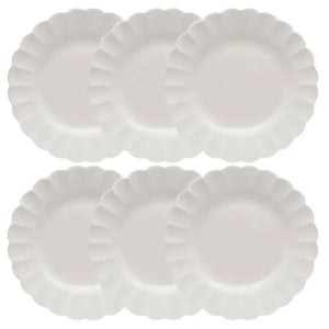 Conjunto com 6 Pratos Rasos Porcelana Flora Camélia 27,5cm Oxford