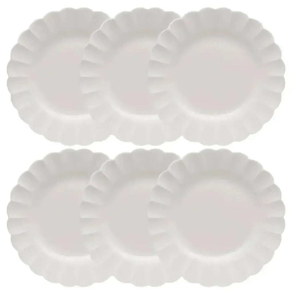 Conjunto com 6 Pratos Rasos Porcelana Flora Camélia 27,5cm Oxford