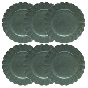 Conjunto com 6 Pratos Rasos Porcelana Flora Hortênsia 27,5cm Oxford