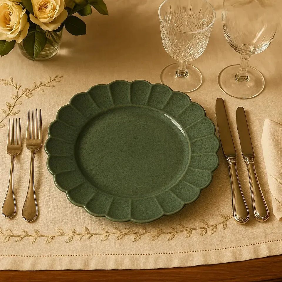 Conjunto com 6 Pratos Rasos Porcelana Flora Hortênsia 27,5cm Oxford