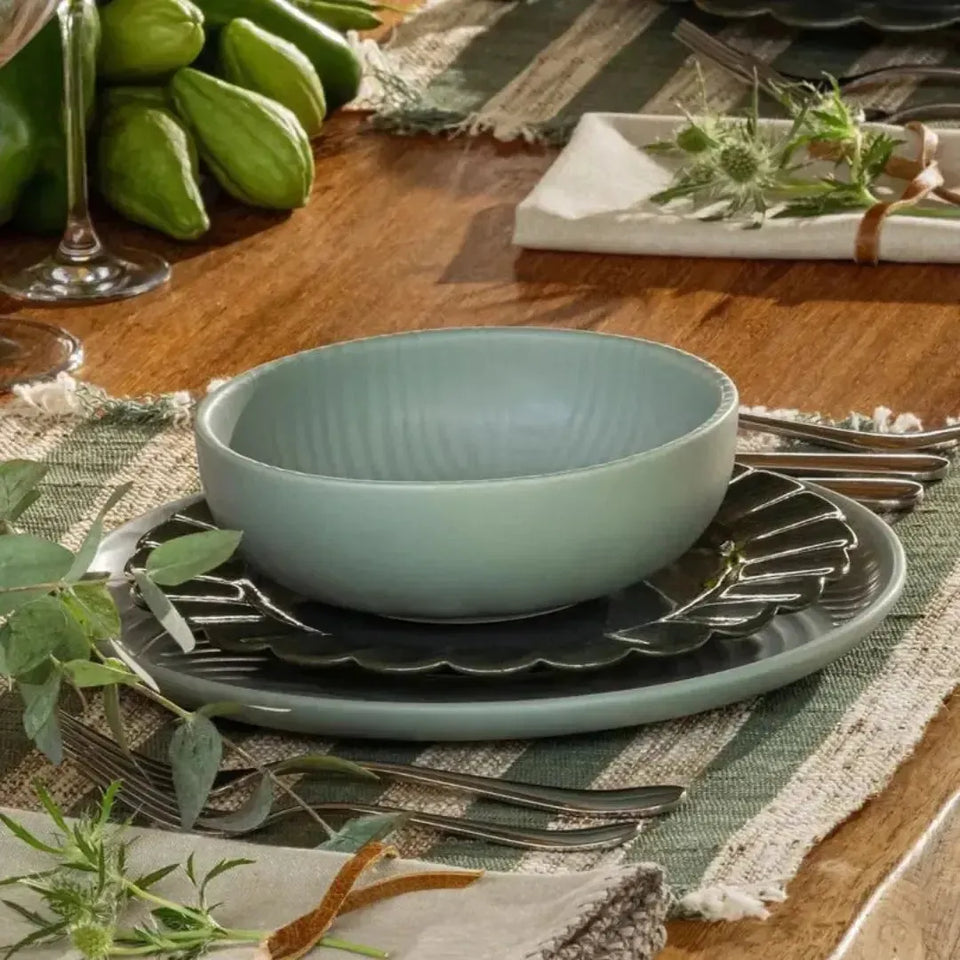 Conjunto com 6 Pratos de Sobremesa Porcelana Flora Hortênsia 22cm Oxford