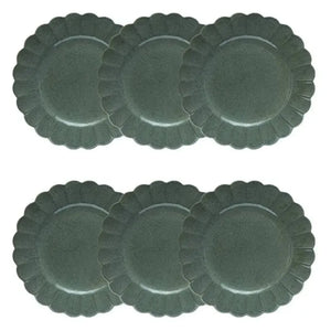 Conjunto com 6 Pratos de Sobremesa Porcelana Flora Hortênsia 22cm Oxford