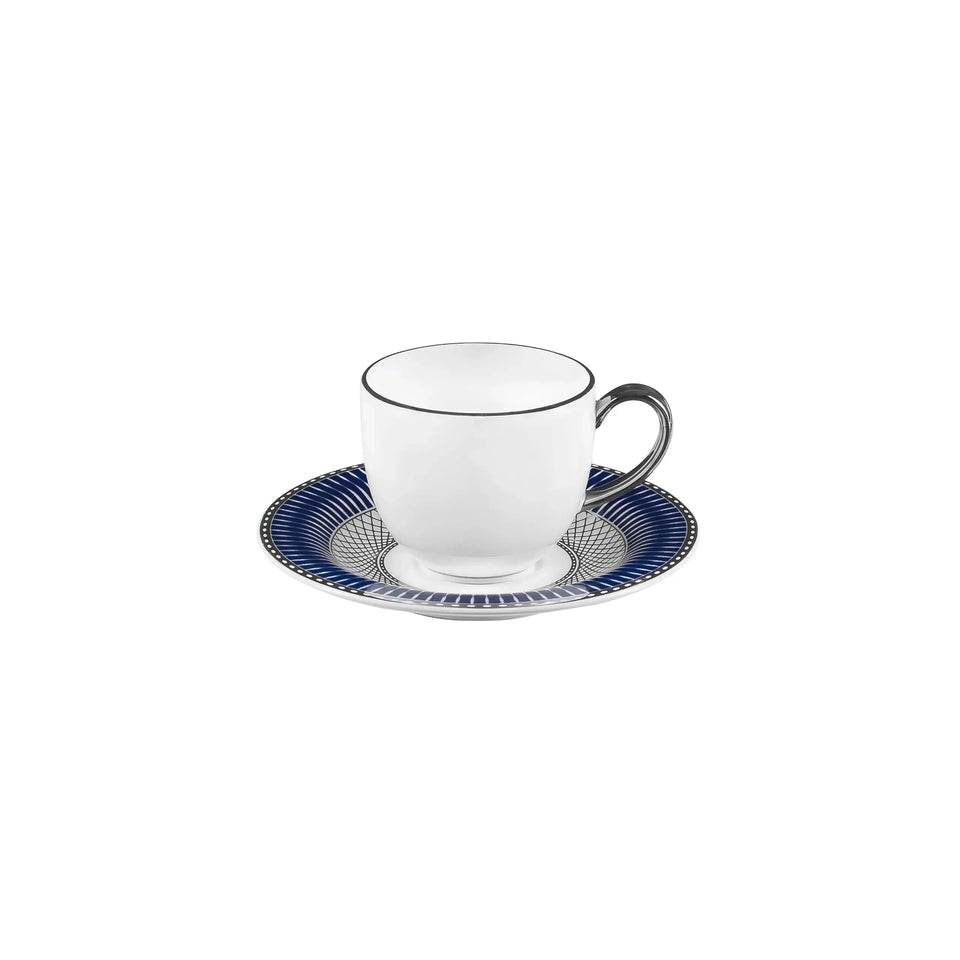 Conjunto com 6 Xícaras de Café Porcelana Blue Star 110ml Strauss