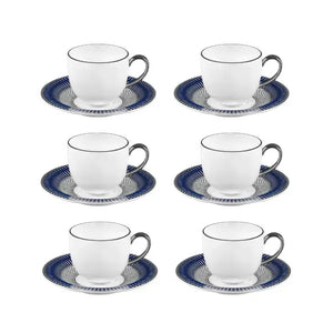 Conjunto com 6 Xícaras de Café Porcelana Blue Star 110ml Strauss