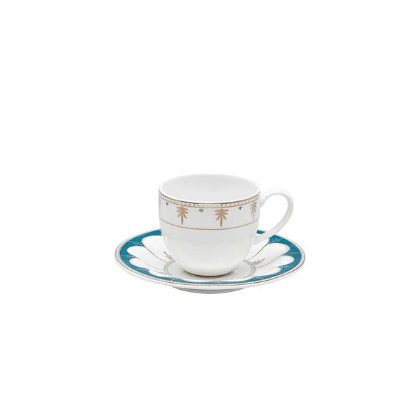 Conjunto com 6 Xícaras de Café com Pires Porcelana Gateway 110ml Strauss