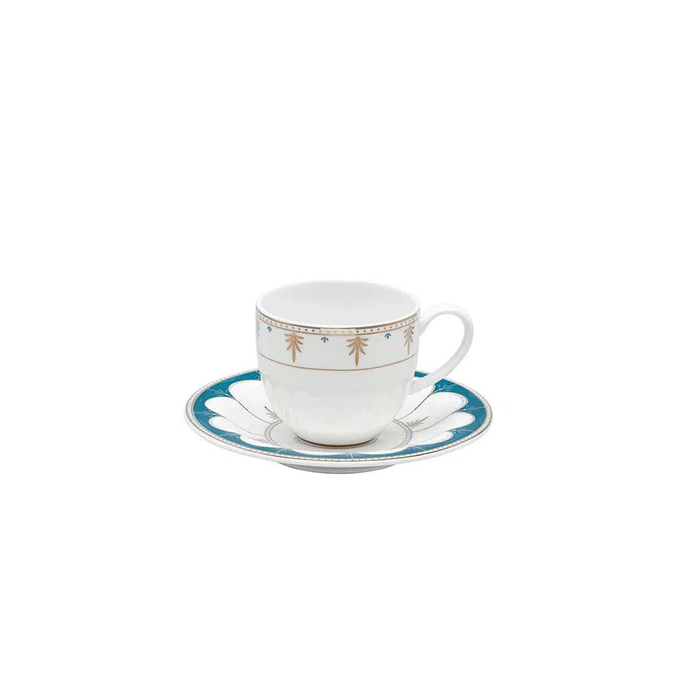 Conjunto com 6 Xícaras de Café com Pires Porcelana Gateway 110ml Strauss