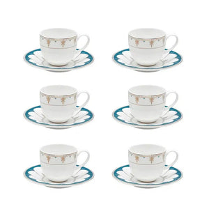 Conjunto com 6 Xícaras de Café com Pires Porcelana Gateway 110ml Strauss