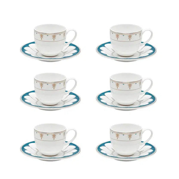 Conjunto com 6 Xícaras de Café com Pires Porcelana Gateway 110ml Strauss