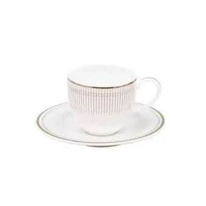 Conjunto com 6 Xícaras de Café com Pires Porcelana Harmonia 110ml Strauss