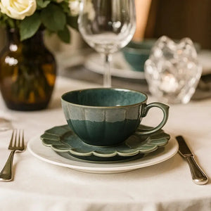 Conjunto com 6 Xícaras de Chá Porcelana Flora Hortênsia 220ml Oxford