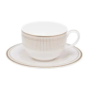 Conjunto com 6 Xícaras de Chá com Pires Porcelana Harmonia 270ml Strauss