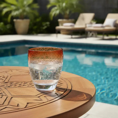 Copo Acrílico Bolhas Topo Degradê Laranja 414ml