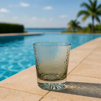 Copo Acrílico Detalhe Degradê Verde 414ml