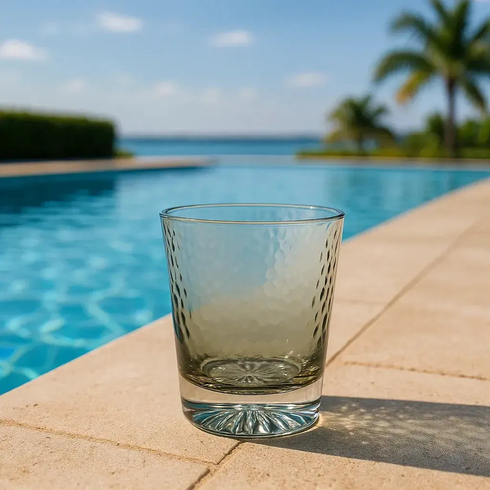 Copo Acrílico Detalhe Degradê Verde 414ml