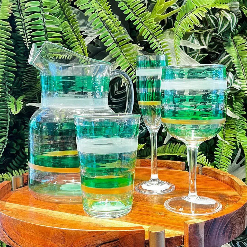 Copo Acrílico Detalhe Degradê Verde 590ml