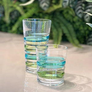 Copo Acrílico Detalhes Listras Coloridas 414ml