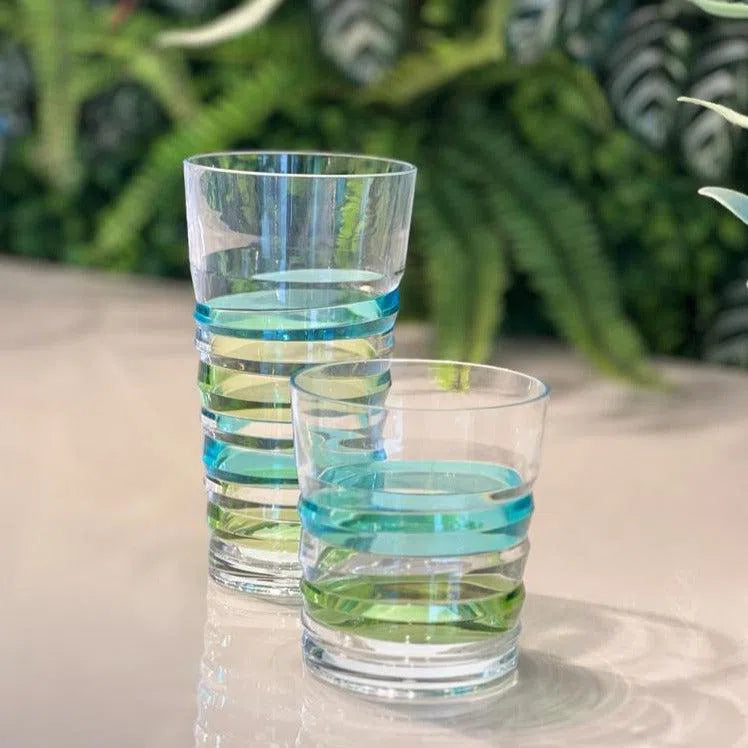 Copo Acrílico Detalhes Listras Coloridas 414ml