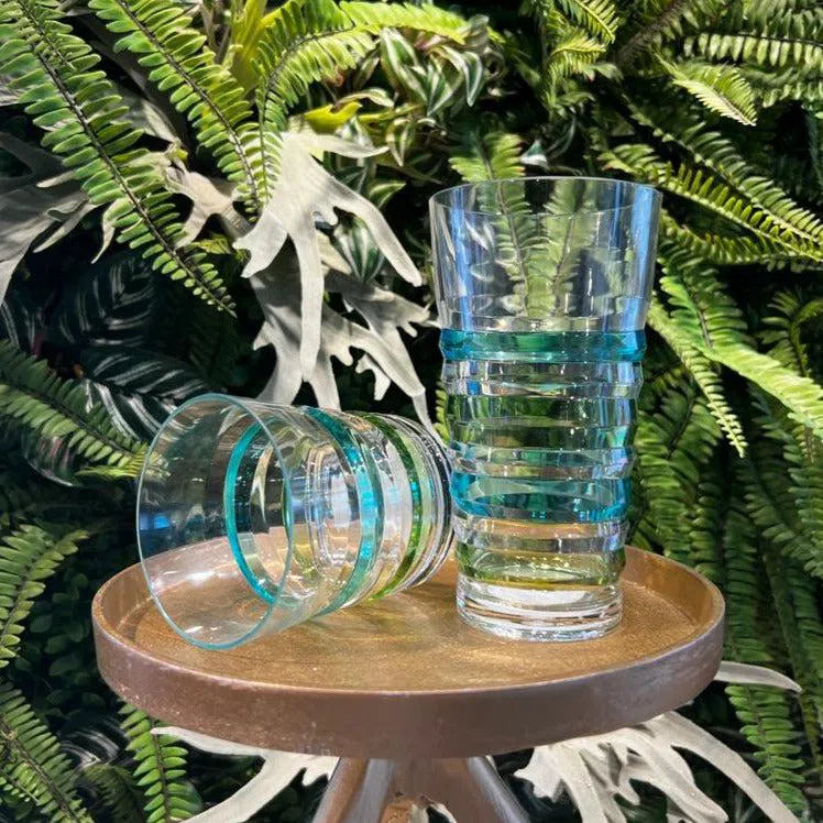 Copo Acrílico Detalhes Listras Coloridas 414ml