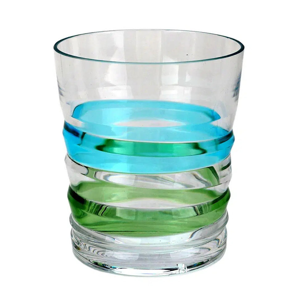 Copo Acrílico Detalhes Listras Coloridas 414ml