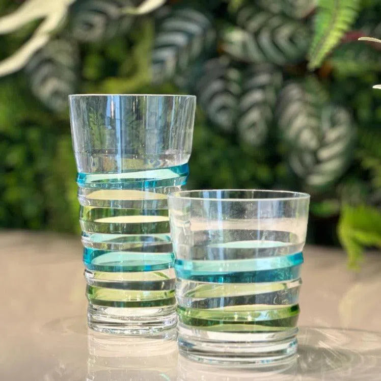 Copo Acrílico Detalhes Listras Coloridas 414ml