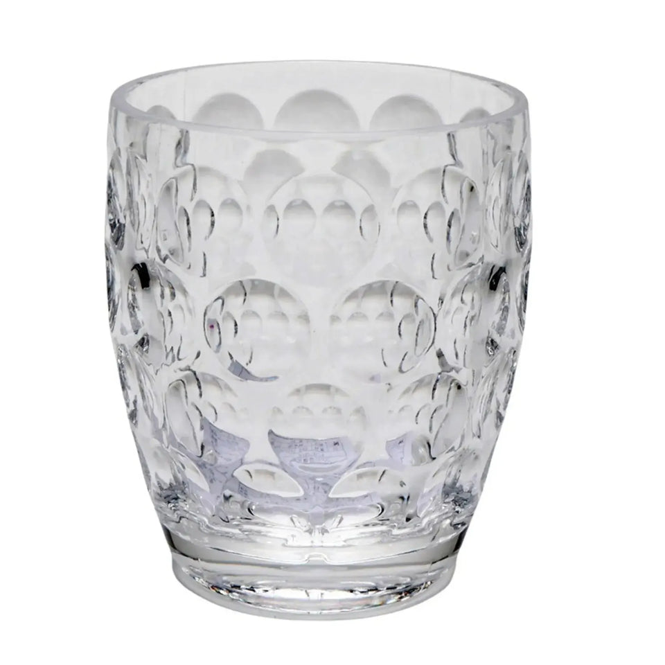 Copo Acrílico Lapidado Círculos Transparente 430ml