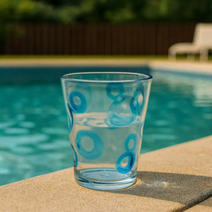 Copo Acrílico Textura Círculos Azul 500ml
