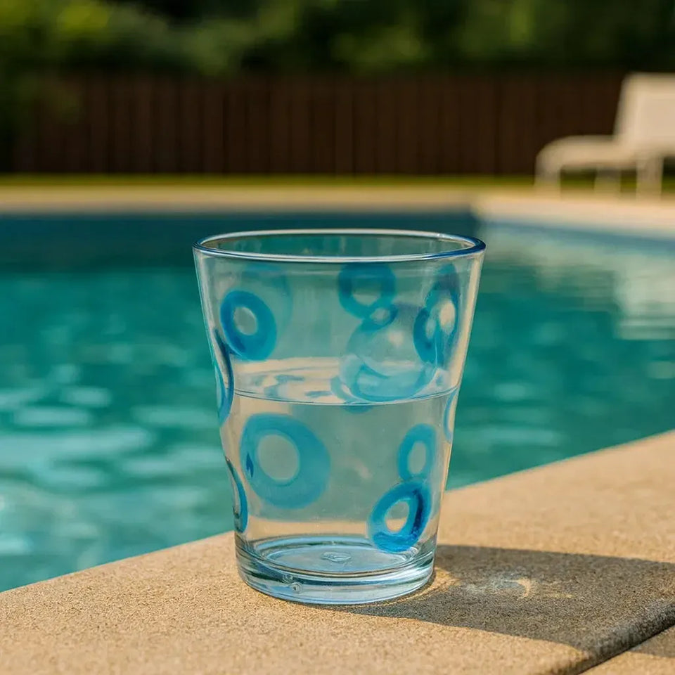 Copo Acrílico Textura Círculos Azul 500ml