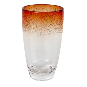 Copo Longo Acrílico Bolhas Topo Degradê Laranja 470ml