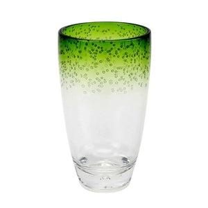 Copo Longo Acrílico Bolhas Topo Degradê Verde 470ml
