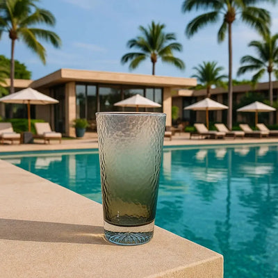 Copo Longo Acrílico Detalhe Degradê Verde 562ml